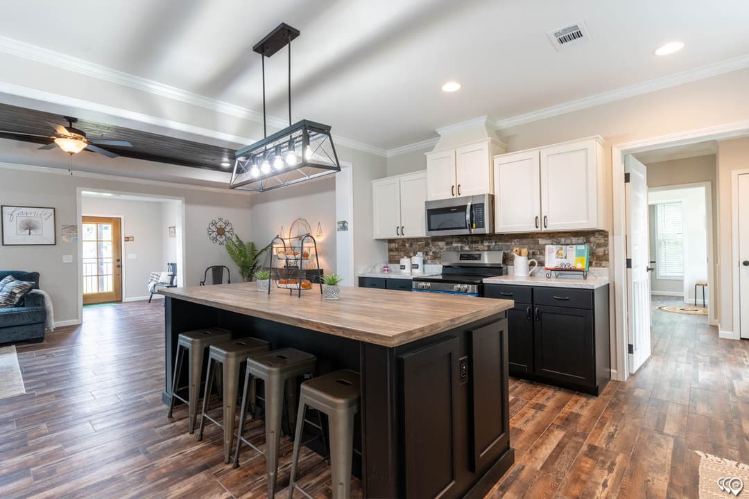 The woodside kitchen home features