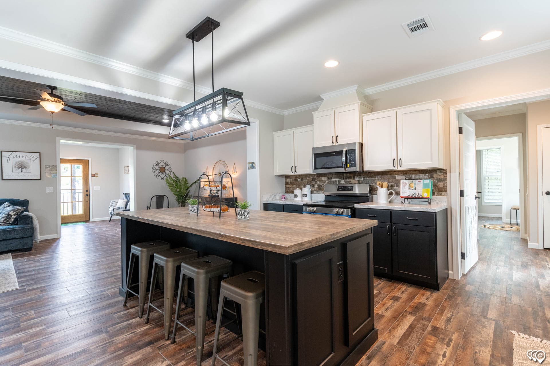 The woodside kitchen home features
