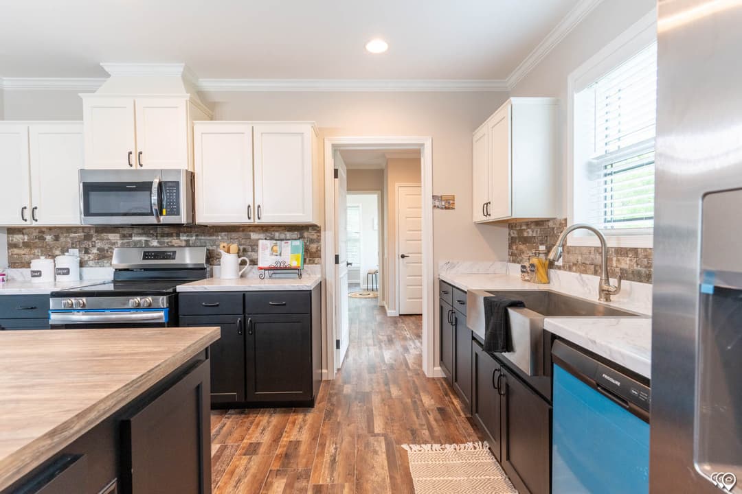 The woodside kitchen home features