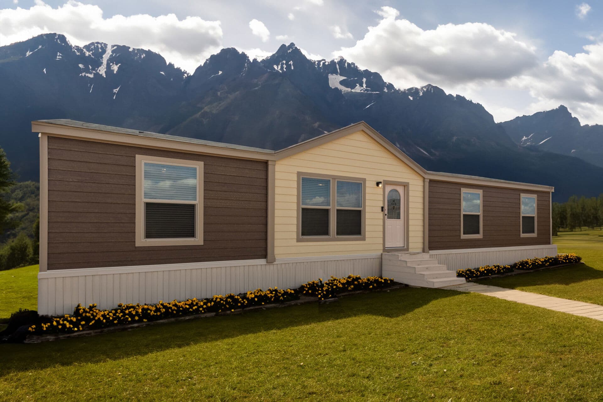 Doublewide 32×60-32a elevation and exterior home features