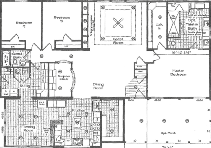 Grand manor 6012-3 floor plan home features