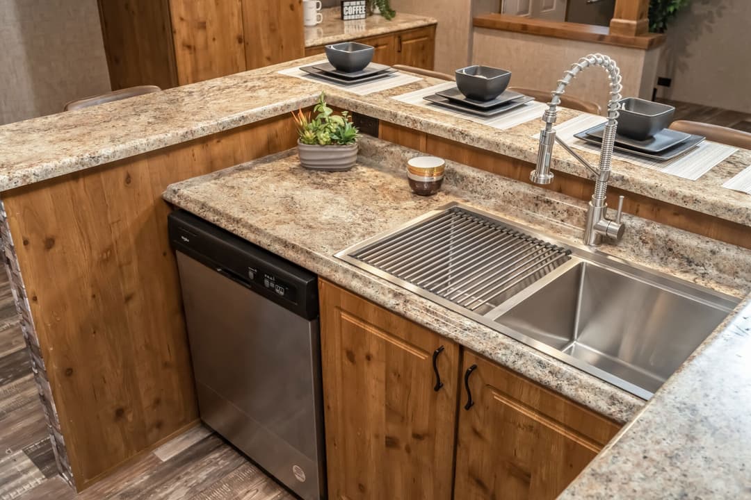 Doublewide 32×64-32c kitchen home features