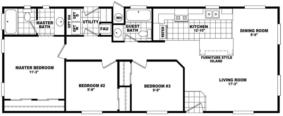 Wide homes 20523a floor plan home features