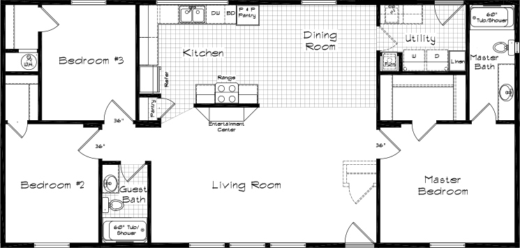 Pinehurst 2504-2 floor plan home features