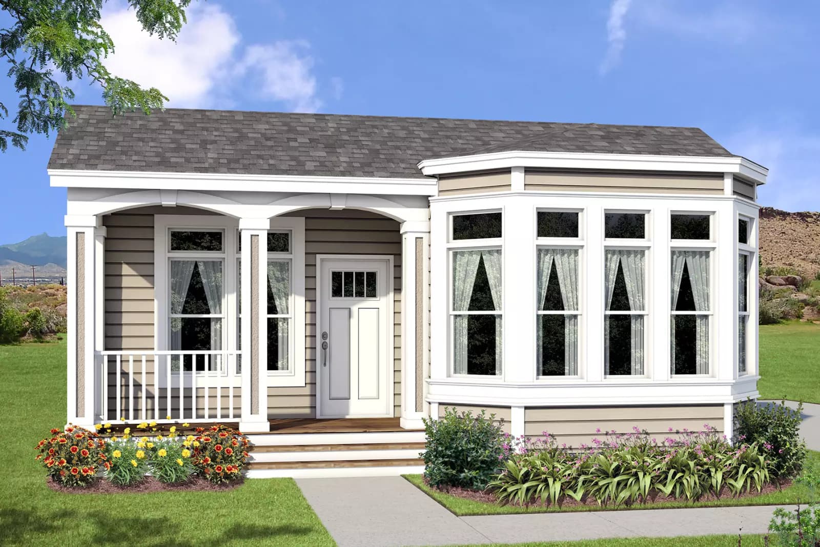 Bistro bay hero, elevation, and exterior home features