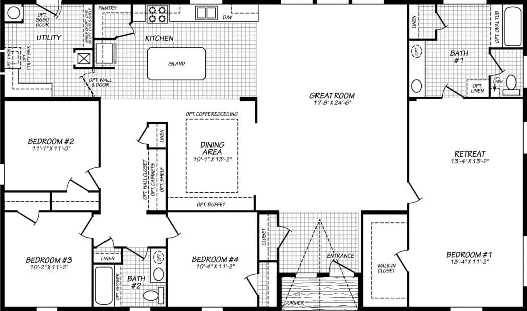 Evergreen 37624e floor plan home features