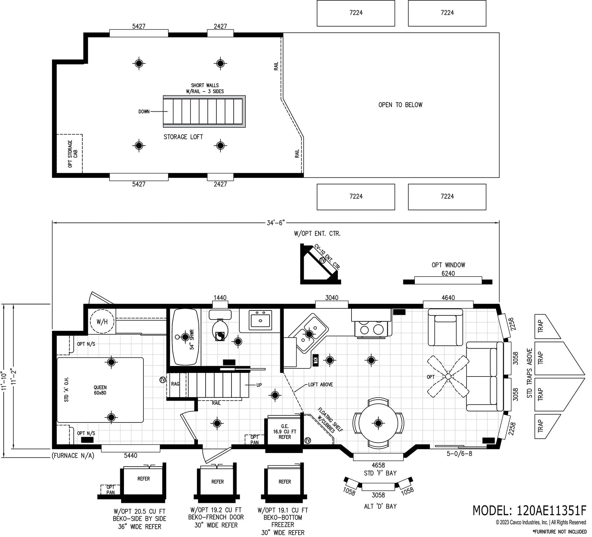 Alpine lofts al11351f floor plan home features
