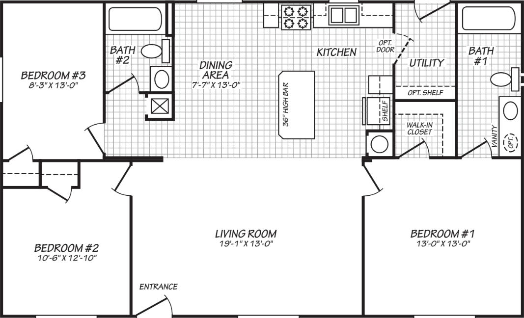 The low gap (28443b) floor plan home features