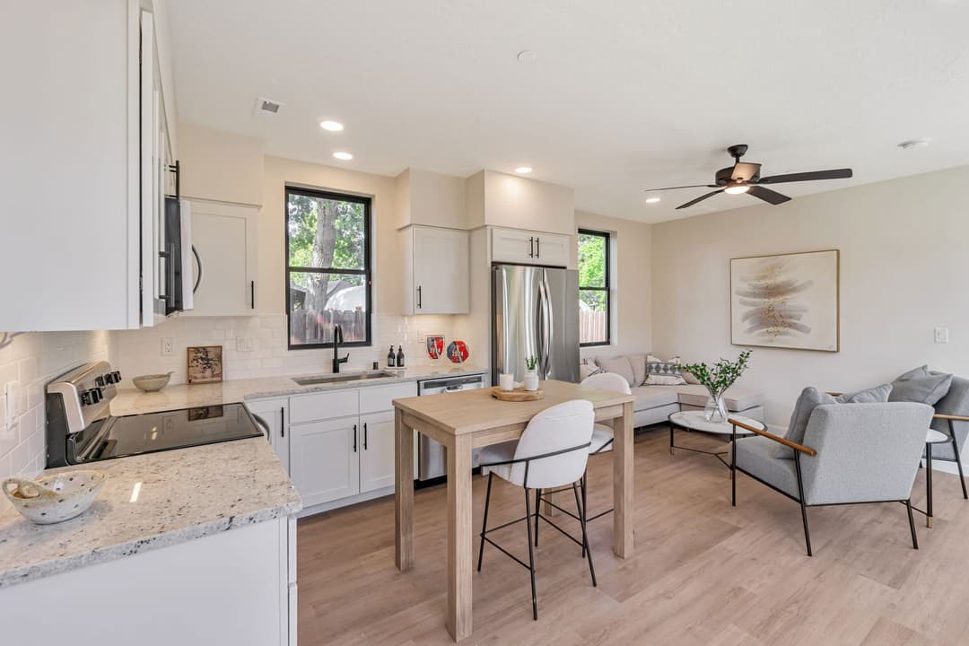 The communal kitchen home features