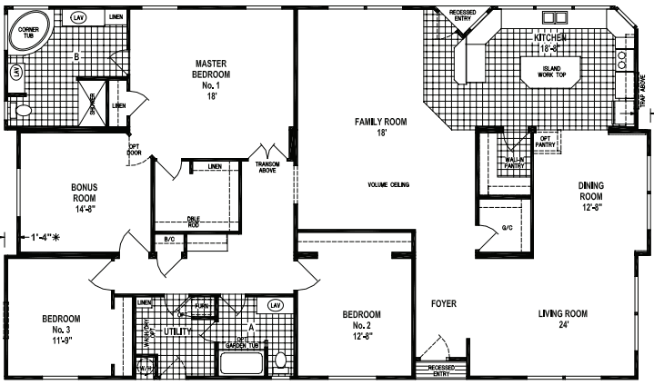 Custom villa-b365ct hero and floor plan home features