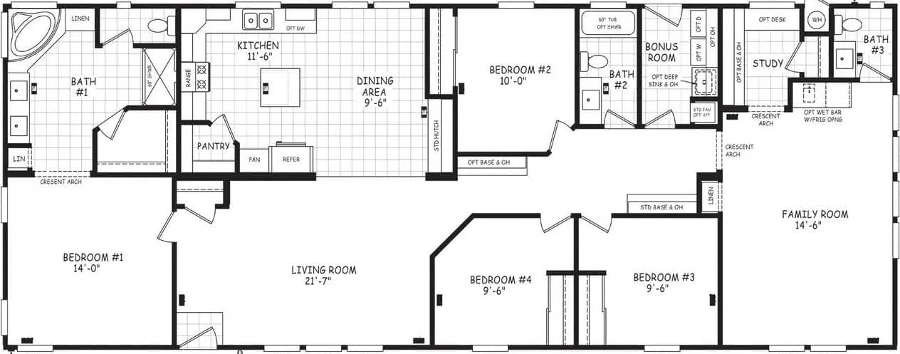 Pinnacle 30764a floor plan home features