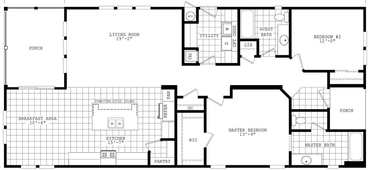 Durango porch homes 28602a floor plan home features