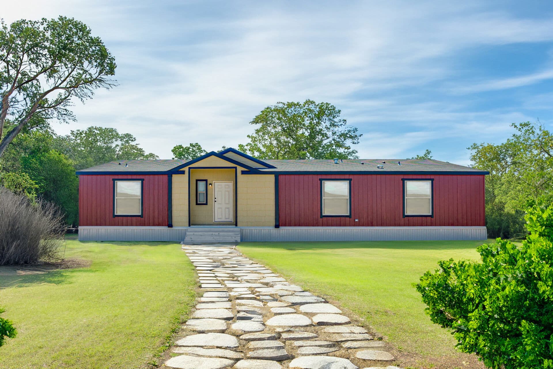 Doublewide h-32×64-32c hero, elevation, and exterior home features