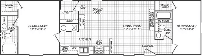 Cavco texas alamo lite multi-section floor plan home features