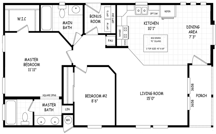 Cavco west sedona ridge floor plan home features