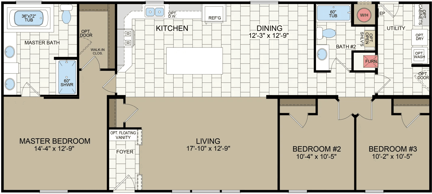 Redwood floor plan home features