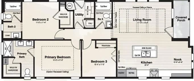 Coronado 2458f floor plan home features