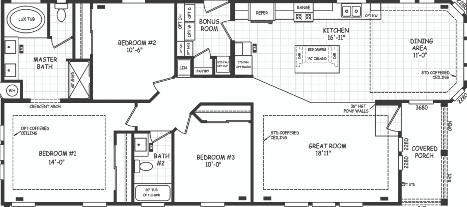 Pacifica 28613e floor plan home features