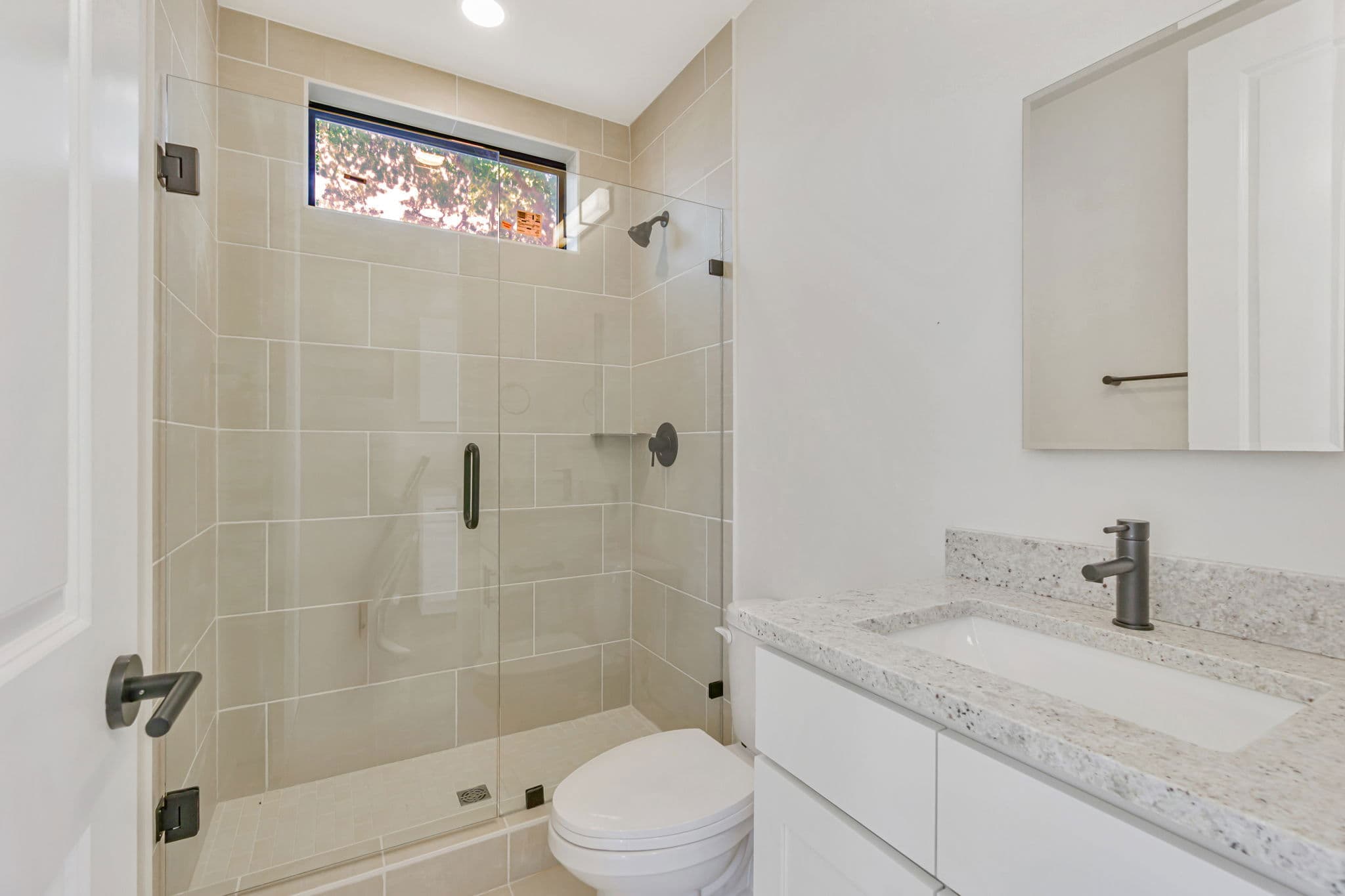 The communal bathroom home features