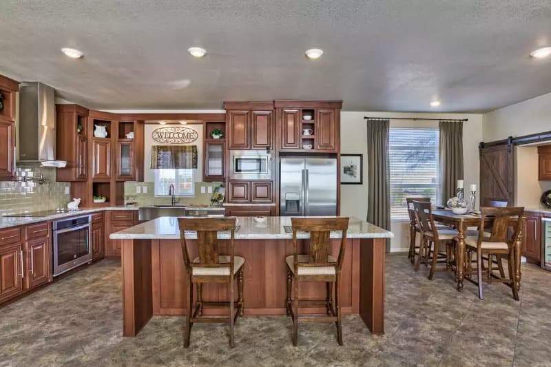 Redwood kitchen home features