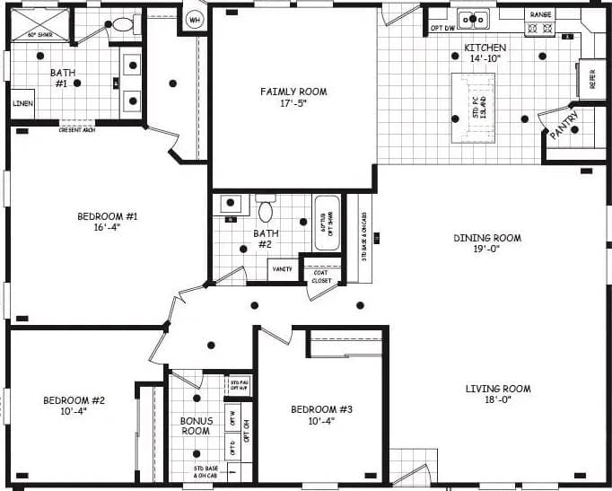 Pinnacle 40503a floor plan home features