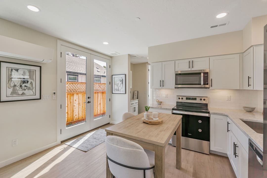 The communal kitchen home features