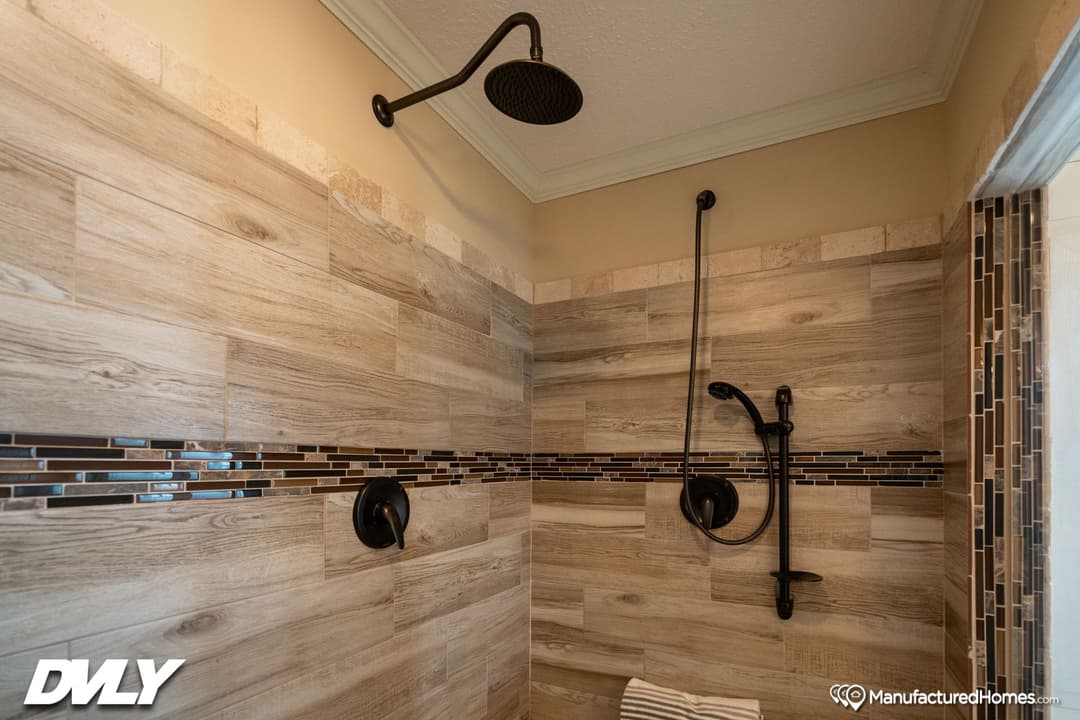 The adriel corner ½ rock fireplace bathroom home features