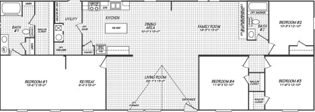 Cavco texas canyon lake multi-wide floor plan home features