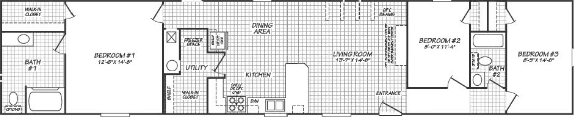 Cavco texas canyon lake single-wide floor plan home features