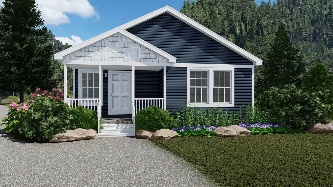Scenic meadow view elite hero, elevation, and exterior home features
