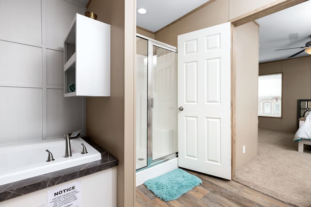 Farmhouse flex bathroom home features