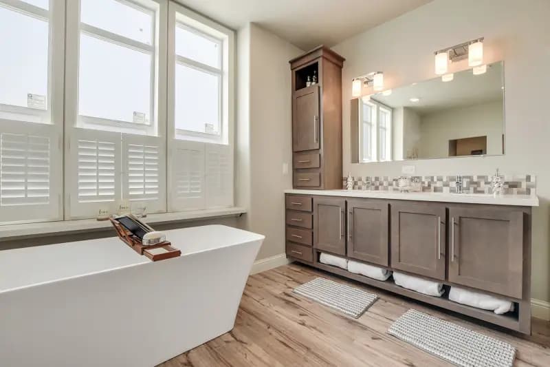 Pecan bathroom home features