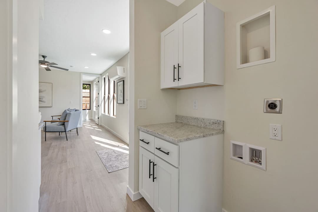 The communal interior home features
