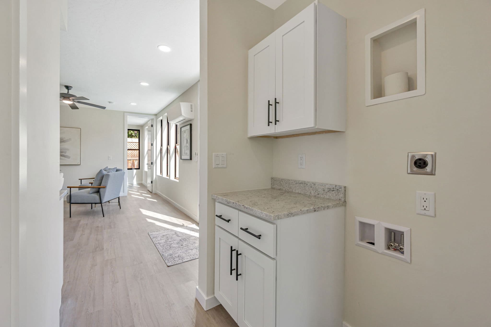 The communal interior home features