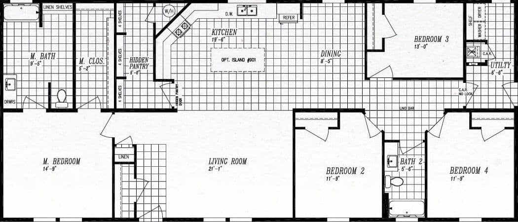 Columbia river multi-section 2028 floor plan home features