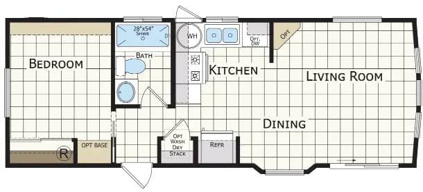 Estes park hero and floor plan home features