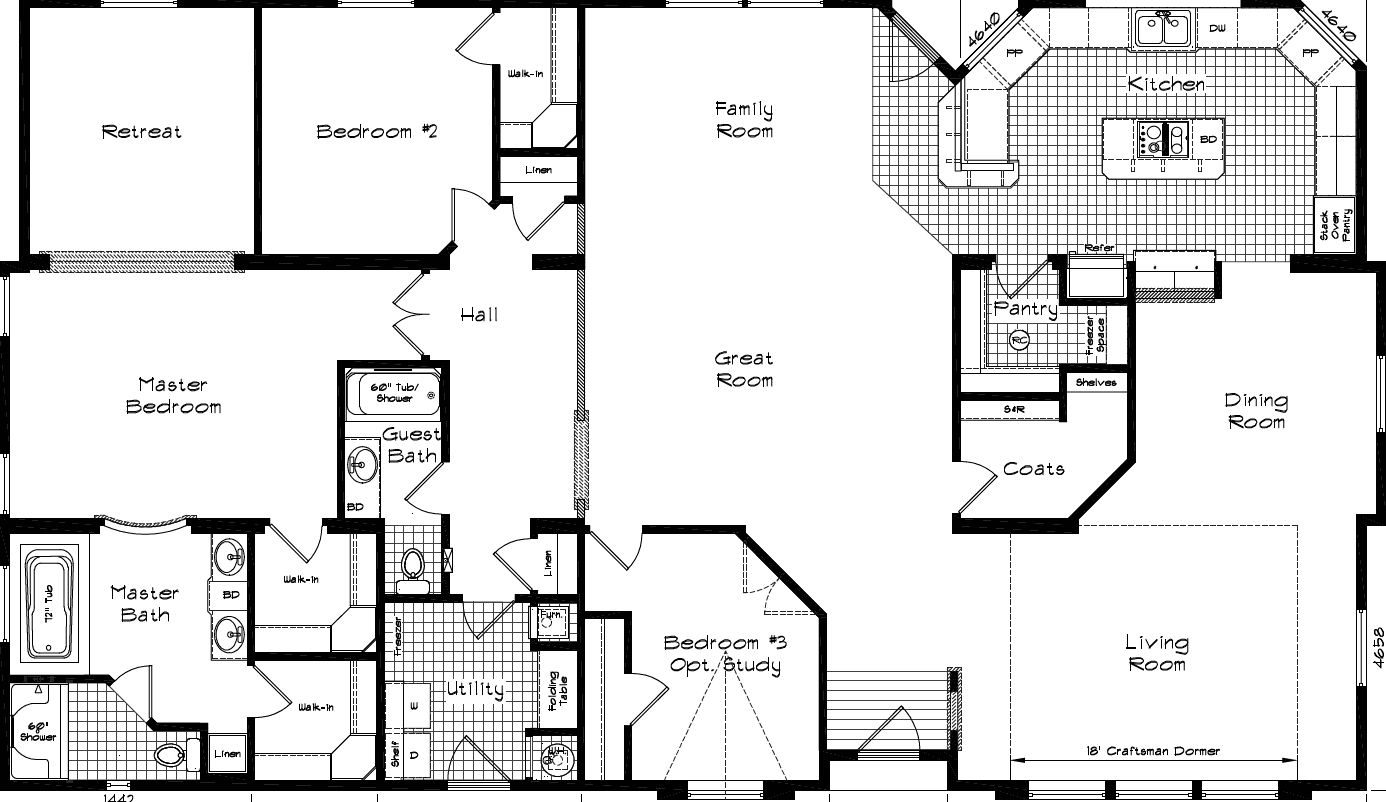 Grand manor 6007 floor plan home features