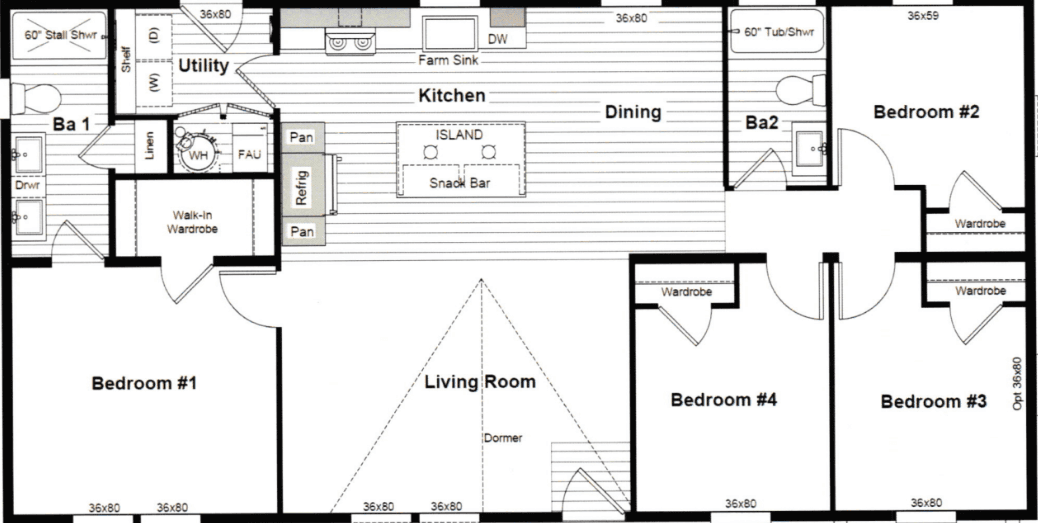 Train (hr-2852-4a) floor plan home features