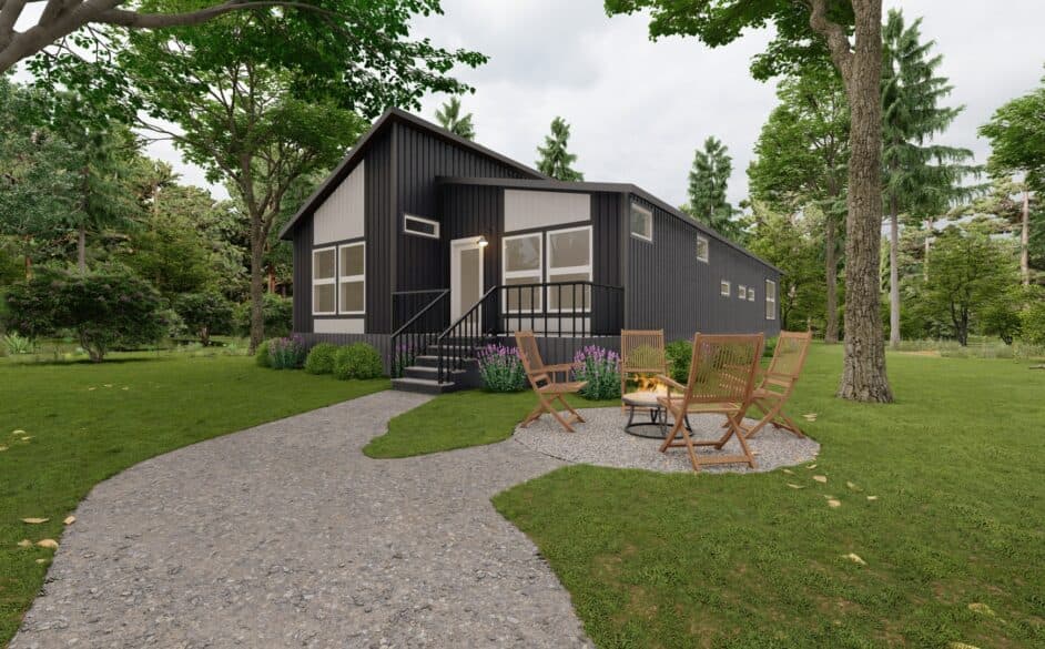 Vue s58-68m hero, elevation, and exterior home features