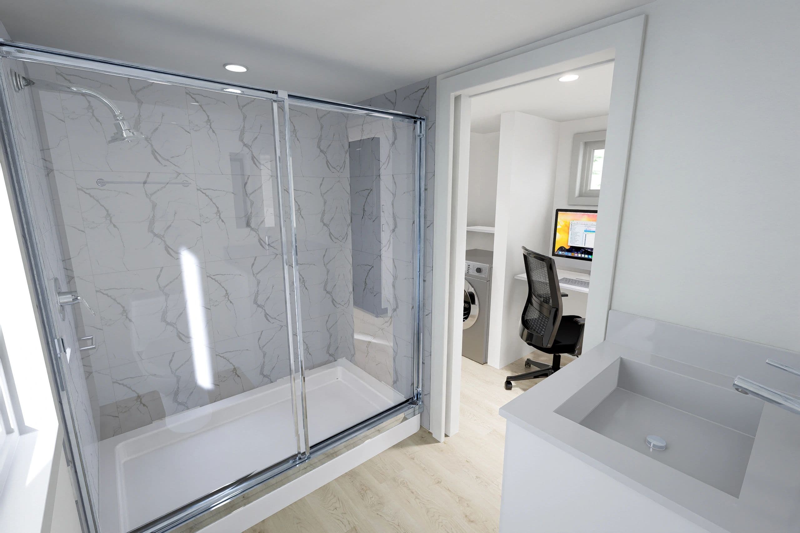 The cityscape oasis bathroom home features