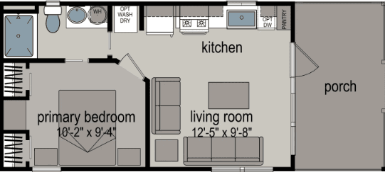 Park model aph-522 floor plan home features