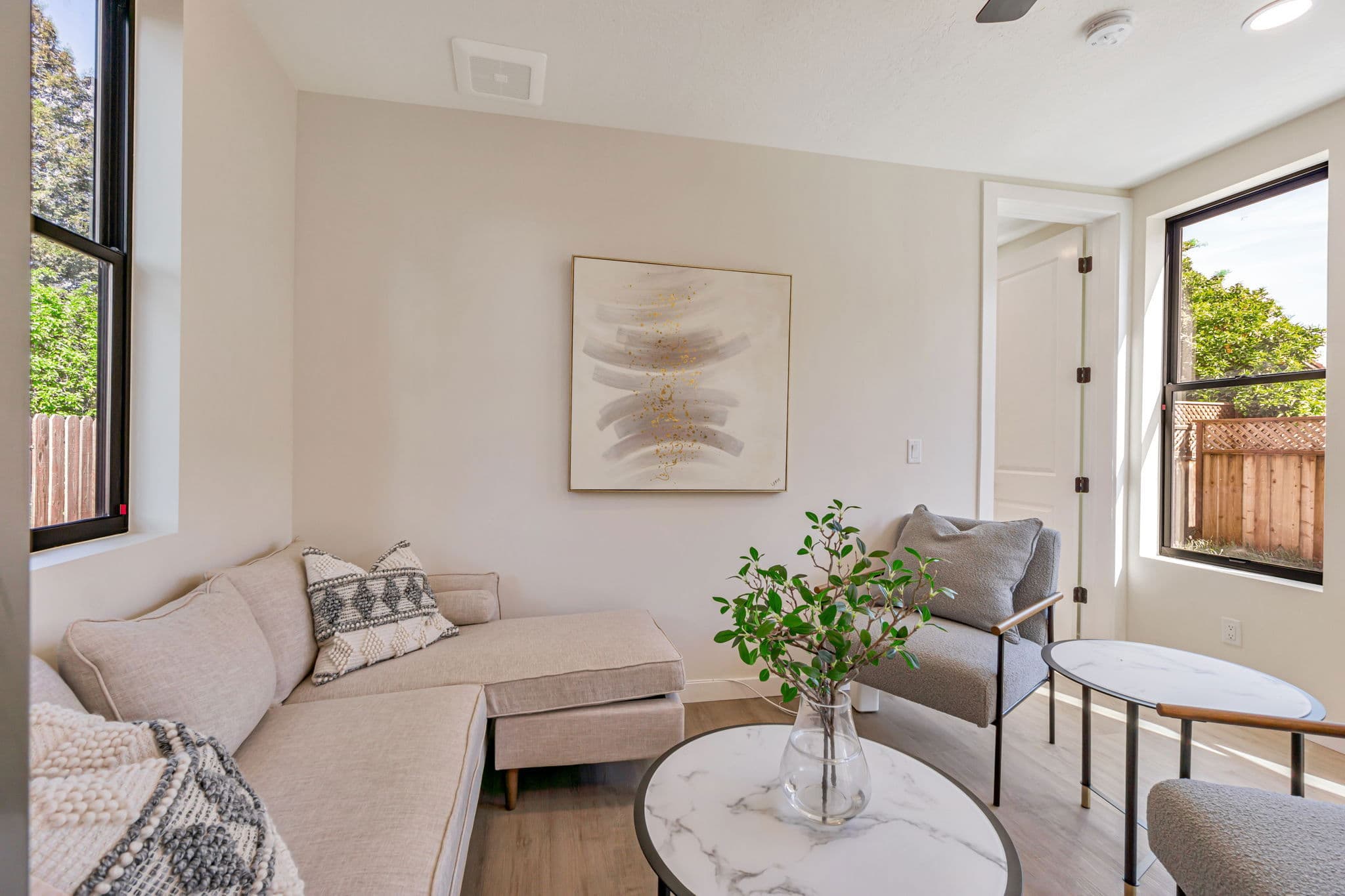 The communal interior home features
