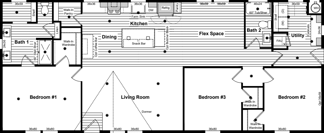 Monk floor plan home features