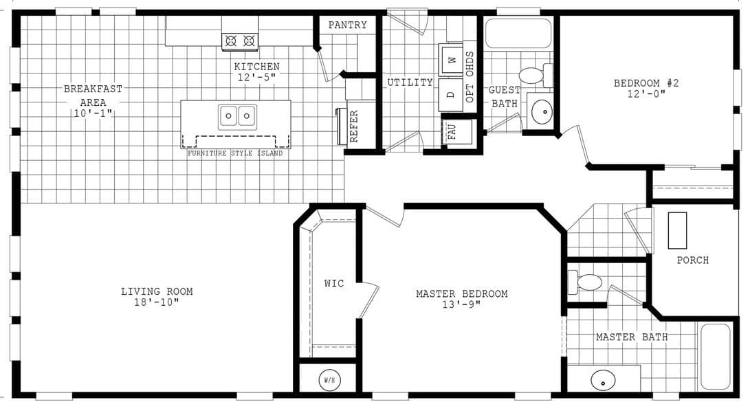 Durango porch homes 28502b floor plan home features