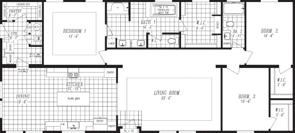 Majestic collection 9603-s floor plan home features