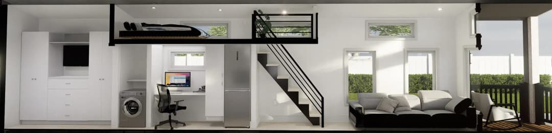 The cityscape oasis interior home features