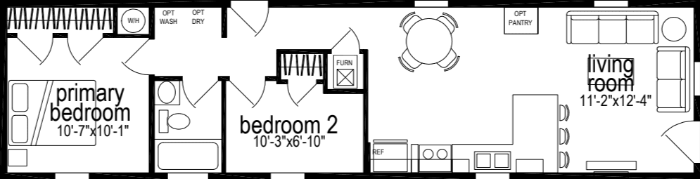 Sunwood single-section f253-ab floor plan home features