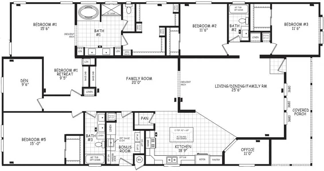 Pinnacle 40764a floor plan home features