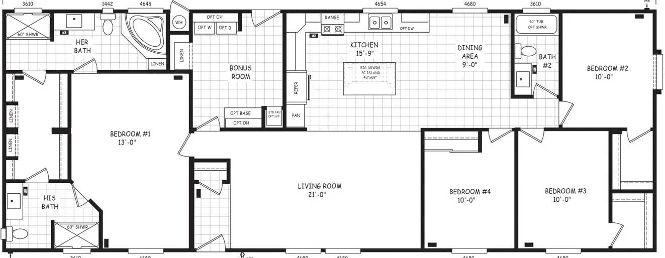 Pinnacle 28724a floor plan home features