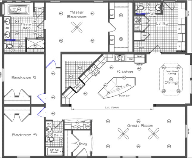 Cedar canyon 2076-4 floor plan home features